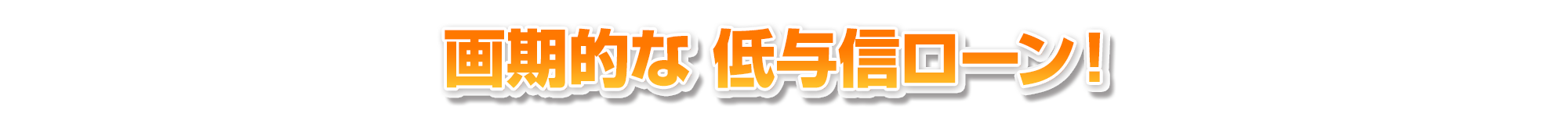 画期的な 低与信ローン!